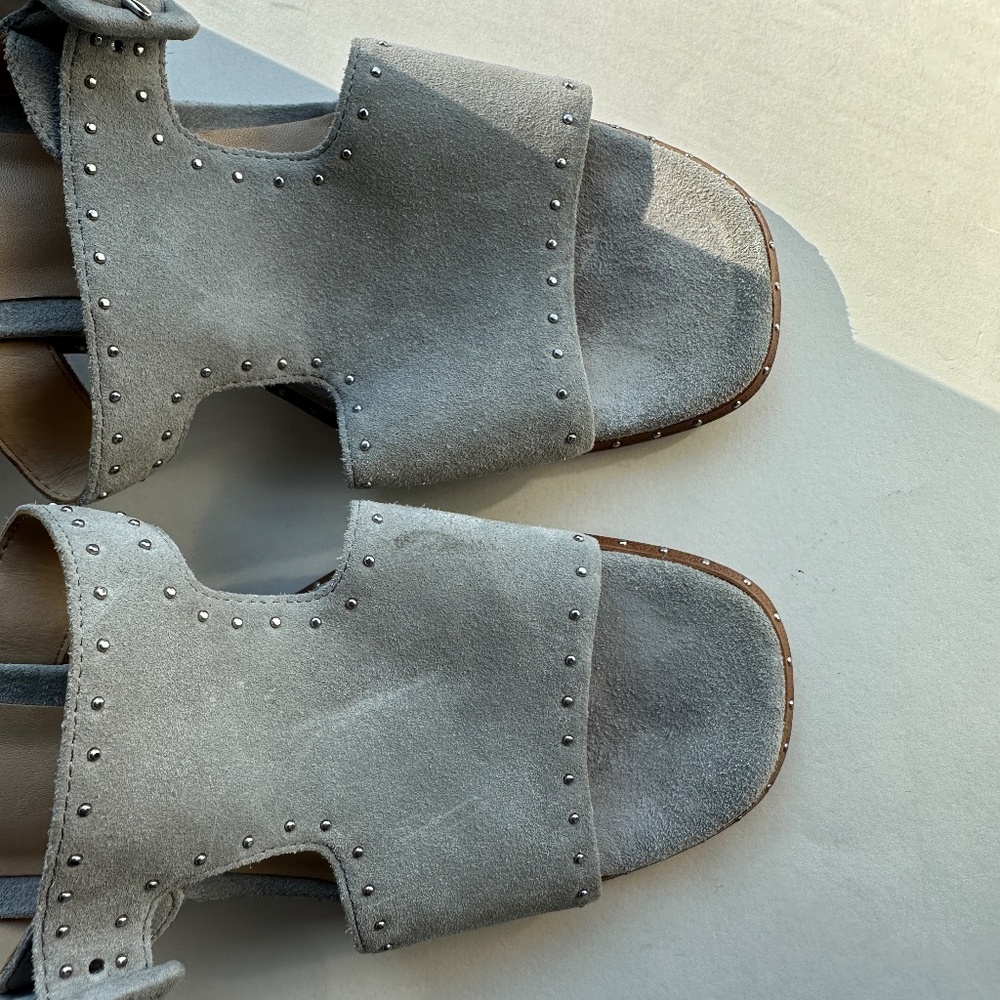 Rag & Bone Gray Matteo Suede Mules Open Toe Sanda… - image 3